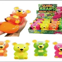 Слайм Мишка Slime bears neon color лизун игрушечный слайм детские лизуны неоновый слайм в баночке