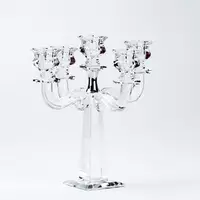 Підсвічник-канделябр Кришталевий скляний на 5 свічок 26 см
