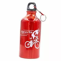 Бутылка для воды с карабином 370-01 No branding  400мл Красный (09429005)