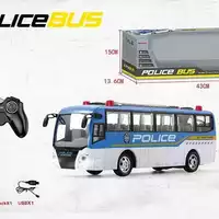 Автобус на радиоуправлении 666-690 NA (36) “Полиция”, подсветка, аккумулятор 3.7V, управление 2.4GHz, в коробке