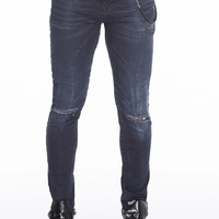 Мужские джинсы рваные слимы синие CIPO & BAXX