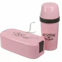 Ланч-бокс + бутылка розовый 920ml+589m 64-21-632