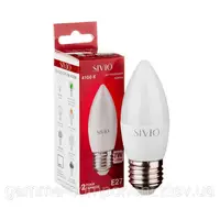 Світлодіодна лампа SIVIO C37 7W, E27, 4100K, нейтральний білий