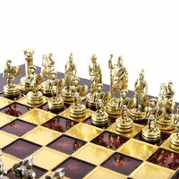 S3RED шахи "Manopoulos", "Греко-римські",латунь, у дерев. футл., коричн., 28х28см, 3,4кг