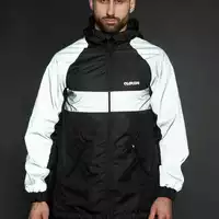Вітровка чоловіча Athletic чорна/рефлективна Custom Wear S