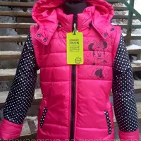 Куртка -жилетка для девочки малина