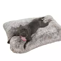 Большой Мягкий Лежак Для Котов и Средних Пород Собак 80 см Тёплая Лежанка Кровать для Домашних Животных Серая