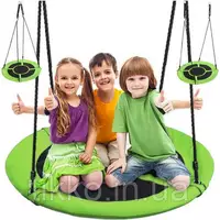 Качели подвесные детские 100 см зелено-черные 10068