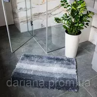 Килимок для ванної та туалету DarianA Pearl 60x90 сірий антиковзкий, міцний, легкий у догляді