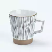 Чашка керамічна в ретро стилі з з деревним візерунком 300 мл, коричневий