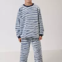 Пижама подростковая махровая для мальчика 6-10 лет велсофт