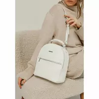 Кожаный женский мини-рюкзак Kylie белый