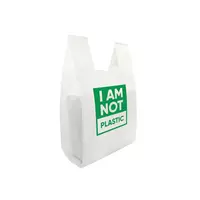 Біорозкладаний пакет майка з крохмалю "I'm not plastic" (300+80х2)х450 мм 22 мкм